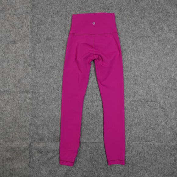 Lululemon Leggings Womens 0 Wunder Train High Rise 25" Yoga Run Pink Gym Workout - Picture 6 of 9